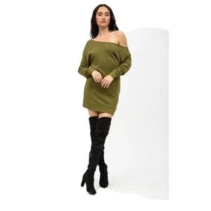 NWT Philanthropy Olive Green Lucia Oversized Dress, Sz L, Comfort